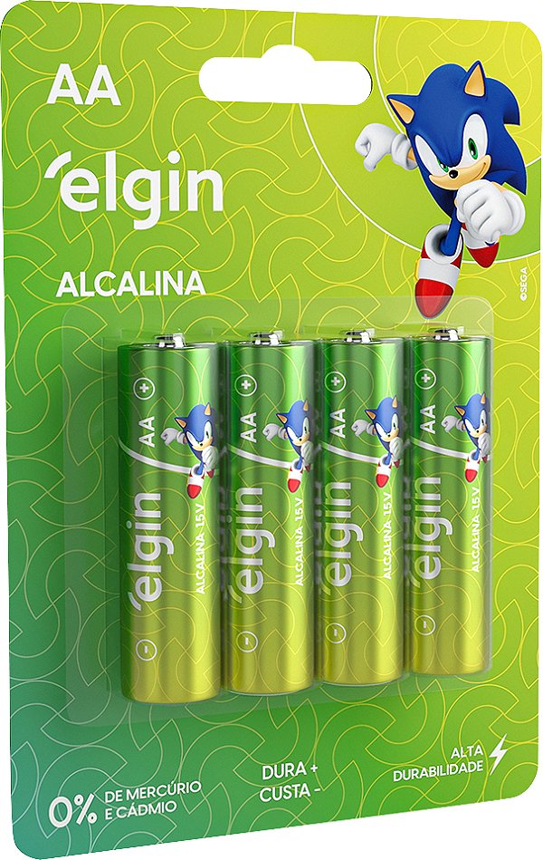 Pilha alcalina pequena (AA) 1,5V 4 peças ELE000000082153 ELGIN