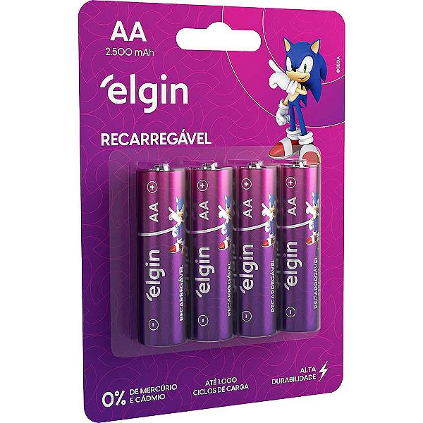 Pilha recarregável pequena (AA) 1,2V 4 peças ELE000000082173 ELGIN