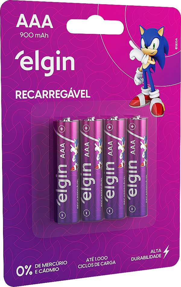 Pilha recarregável palito (AAA) 4 peças ELE000000082169 ELGIN