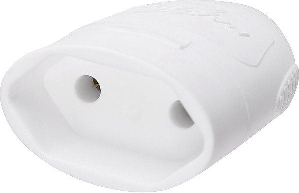 Plugue fêmea 2P redondos branco 20 A 250V DN1610 DANEVA - 12 unidades