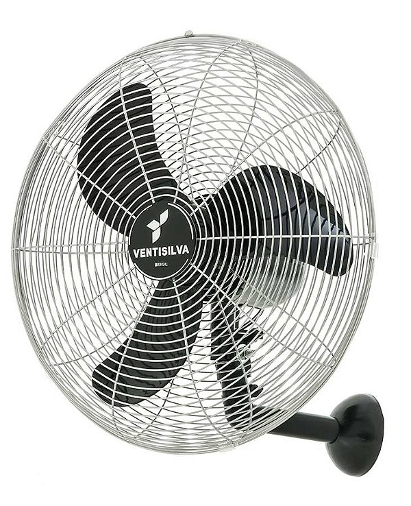 Ventilador de parede oscilante 50,0cm 127V/220V preto e cromado 10234 VENTISILVA