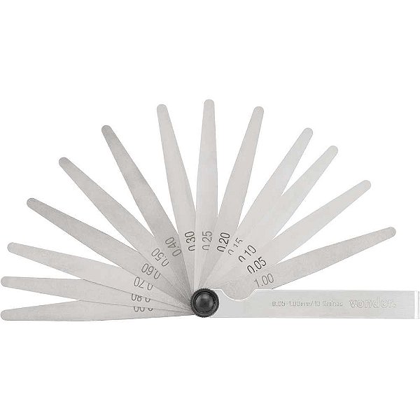 Cálibre de folga 0,05mm a 1,00mm com 13 lâminas VONDER