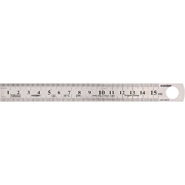 Escala de aço inox 150mm rígida VONDER