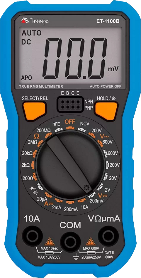 Multímetro digital CAT II 600V ET-1100B MINIPA