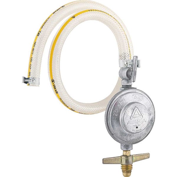 Regulador de gás blindado com mangueira de 80cm sem manômetro 504/01 ALIANÇA