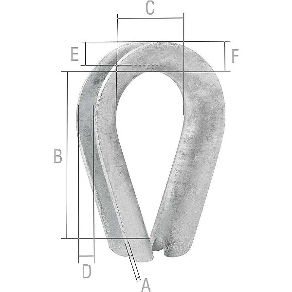 Anilha/sapatilho para cabo de aço 12,70mm - 1/2" VONDER