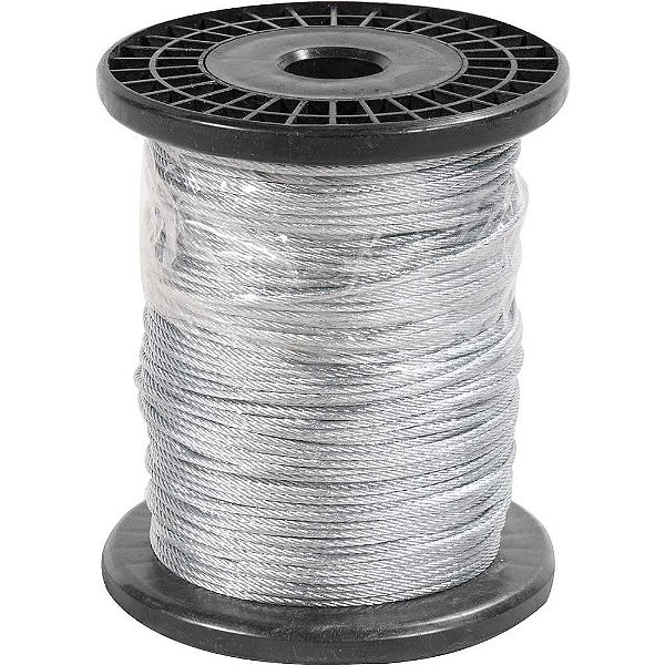 Cabo de aço galvanizado alma de aço 1,59mm - 1/16" 6 x 7 VONDER