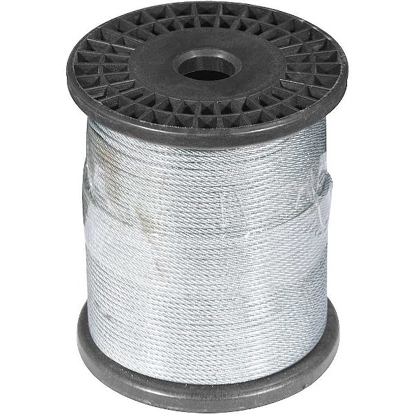 Cabo de aço plastificado transparente alma de fibra 3,18mm - 1/8" 6 x 7 VONDER