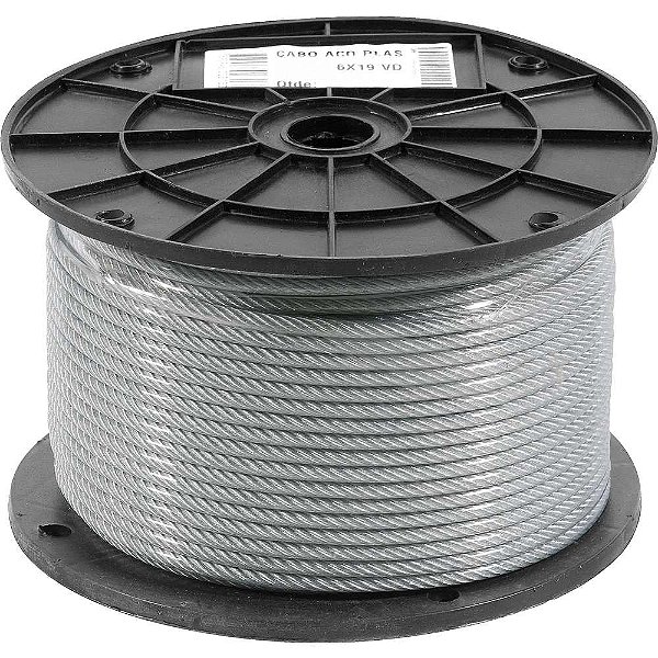 Cabo de aço plastificado transparente alma de fibra 3,97mm - 5/32" 6 x 19M VONDER