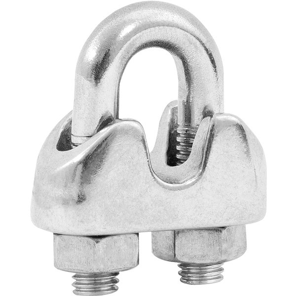 Clips para cabo de aço 1/2" - 12,70mm em aço inox VONDER