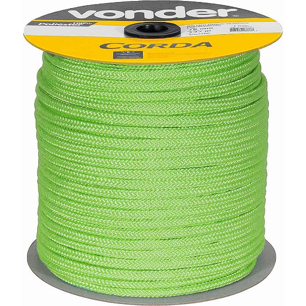 Corda caminhoneiro trançada 10mm x 147m verde VONDER