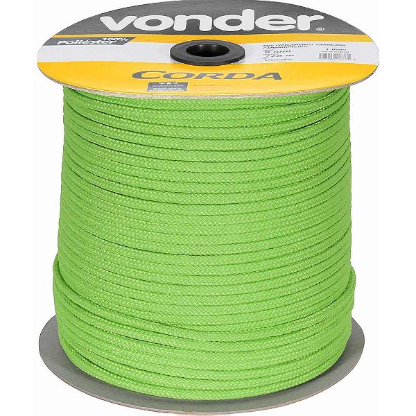 Corda caminhoneiro trançada 8mm x 228m verde VONDER