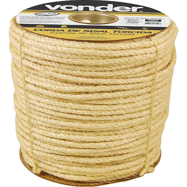 Corda de sisal 8mm x 220m 3 pernas VONDER