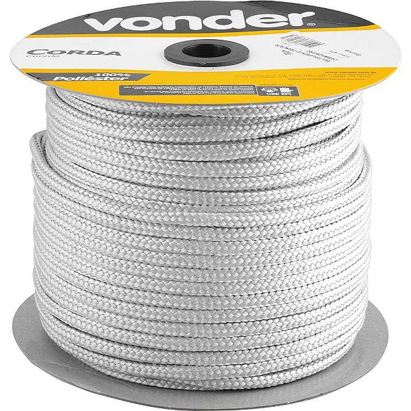 Corda multifilamento trançada 10mm x 147m branca VONDER