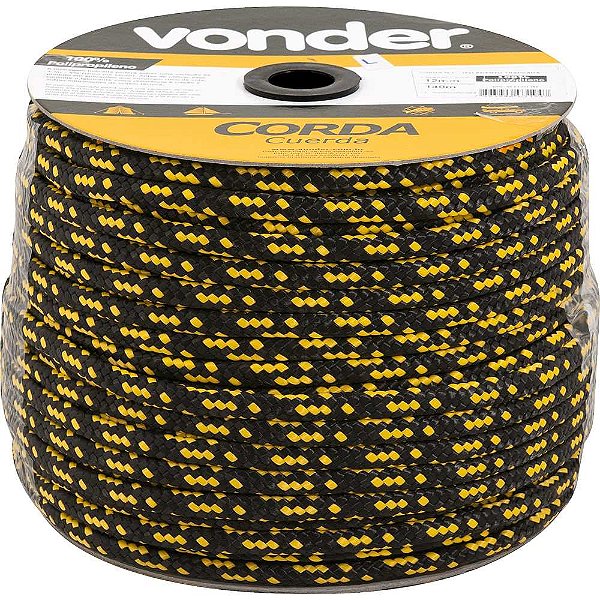 Corda multifilamento trançada 12,0mm x 140m cores diversas em carretel VONDER