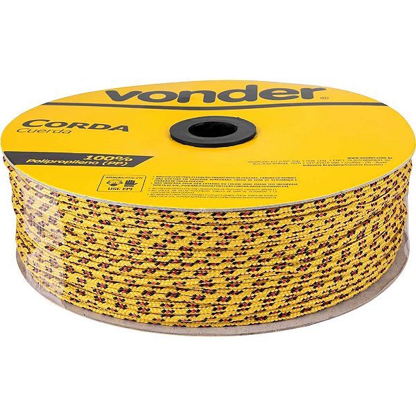 Corda multifilamento trançada 4,0mm x 360m cores diversas VONDER