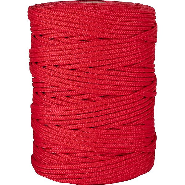 Corda multifilamento trançada 6,0mm x 191m vermelha VONDER