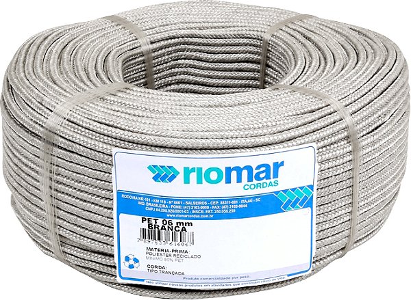 Corda multifilamento trançada branca 6mm x 295m 45206061 RIOMAR