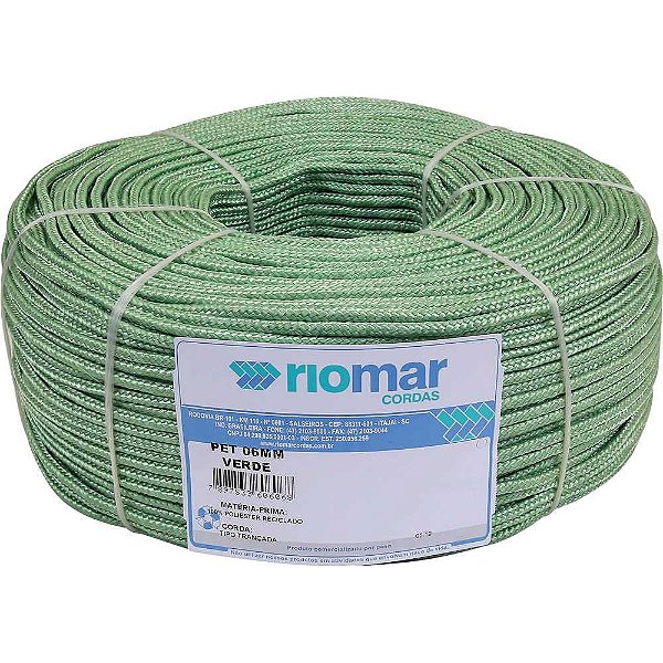 Corda multifilamento trançada verde 6mm x 295m 45206031 RIOMAR