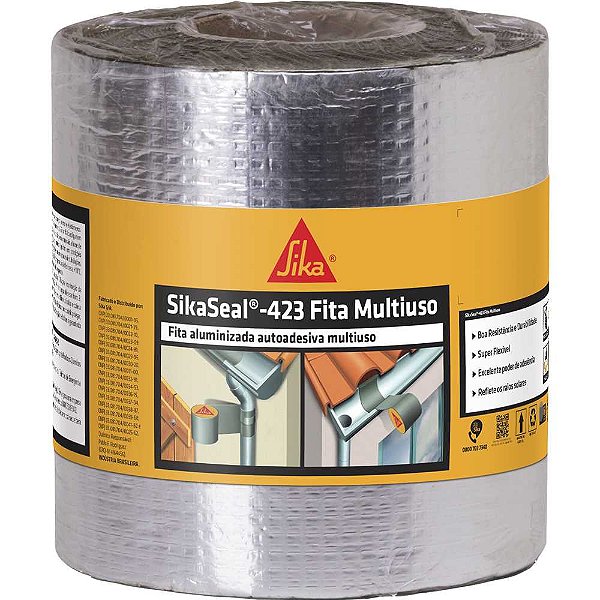 Fita adesiva alumínio impermeável 100mm x 10m Sikaseal 423 770923 SIKA