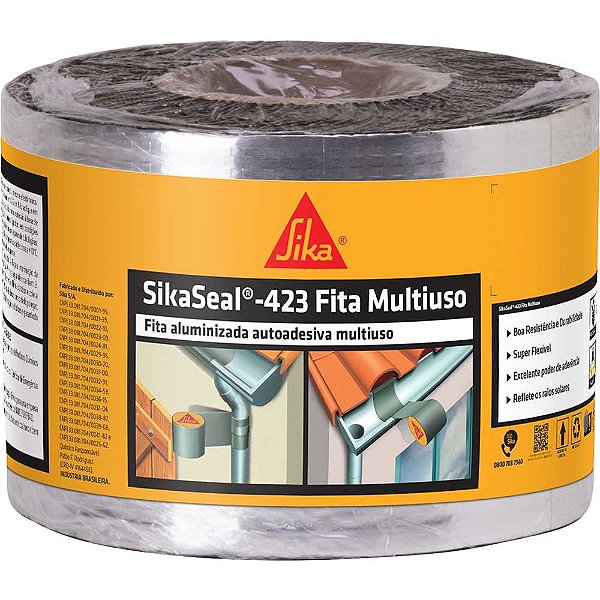 Fita adesiva alumínio impermeável 50mm x 10m Sikaseal 423 770924 SIKA