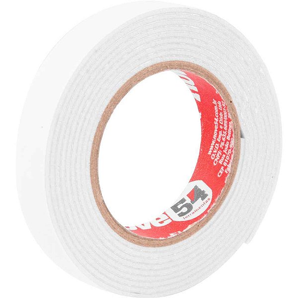 Fita dupla face espuma 12mm x 1,5m NOVE54