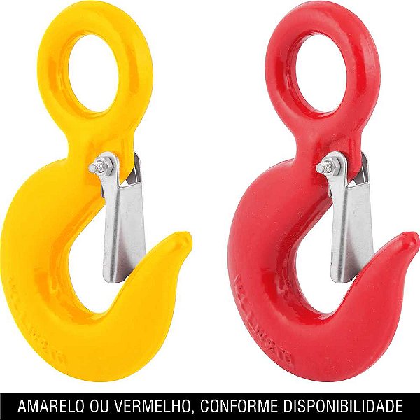 Gancho de aço com olhal 1,5 toneladas 3/8" com trava VONDER
