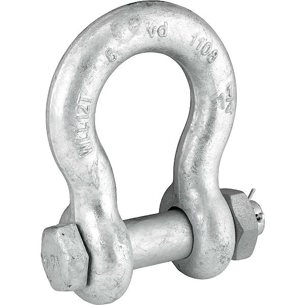 Manilha curva 1.1/4" 12,0t com porca e cupilha VONDER PLUS