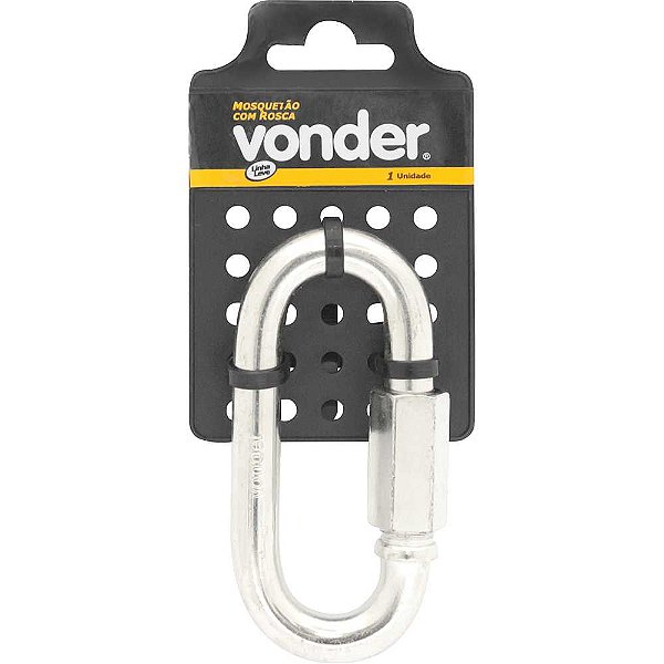 Mosquetão reto com rosca 3/8"cartela com 1 peça VONDER