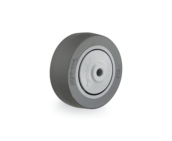 Roda 3" de borracha injetada cinza R 312 BPC RODCAR