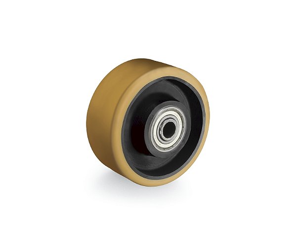 Roda 4" de poliuretano moldado amarela R 414 UFK RODCAR