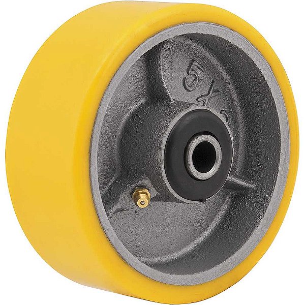 Roda 5" de poliuretano e ferro fundido amarela VONDER