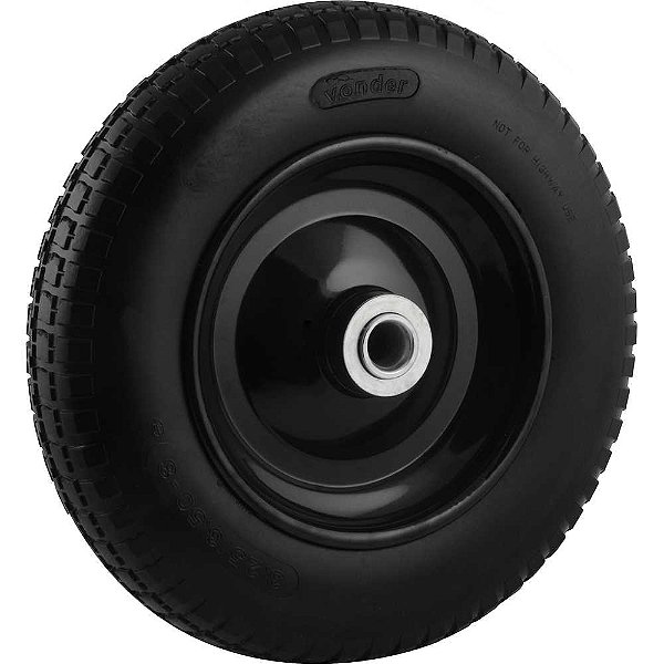 Roda completa com pneu maciço furo de 1" VONDER