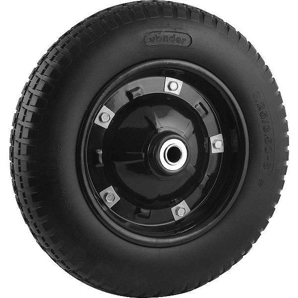 Roda completa com pneu maciço furo de 5/8" VONDER