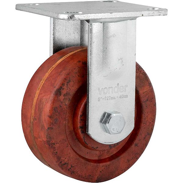 Rodízio fixo industrial 5" de celeron marrom VONDER