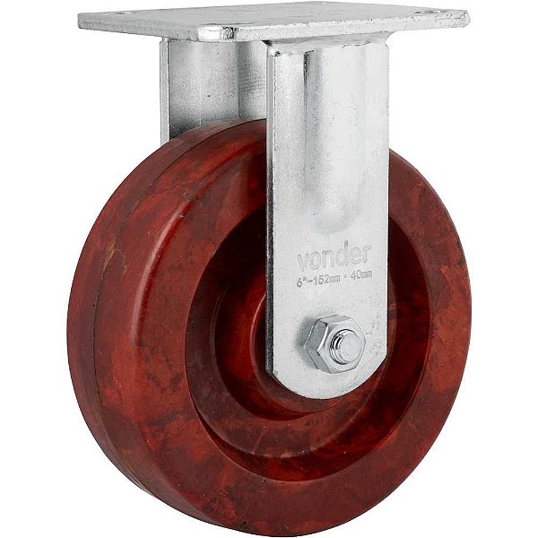 Rodízio fixo industrial 6" de celeron marrom VONDER
