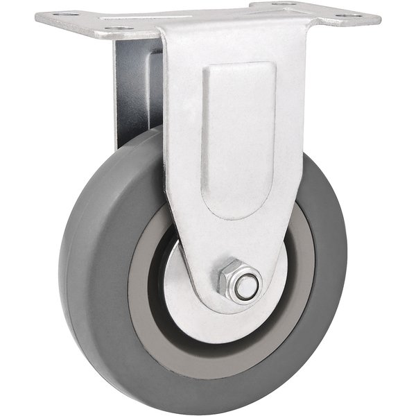Rodízio fixo industrial leve 2" de borracha e PVC cinza VONDER
