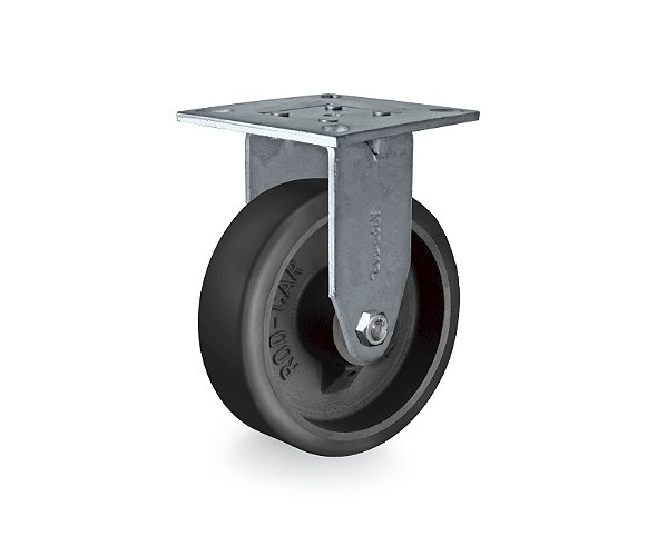 Rodízio fixo médio 6" de borracha preto FMR 62 BFK RODCAR