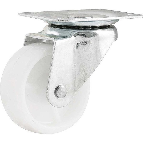 Rodízio giratório 2" de nylon branco VONDER