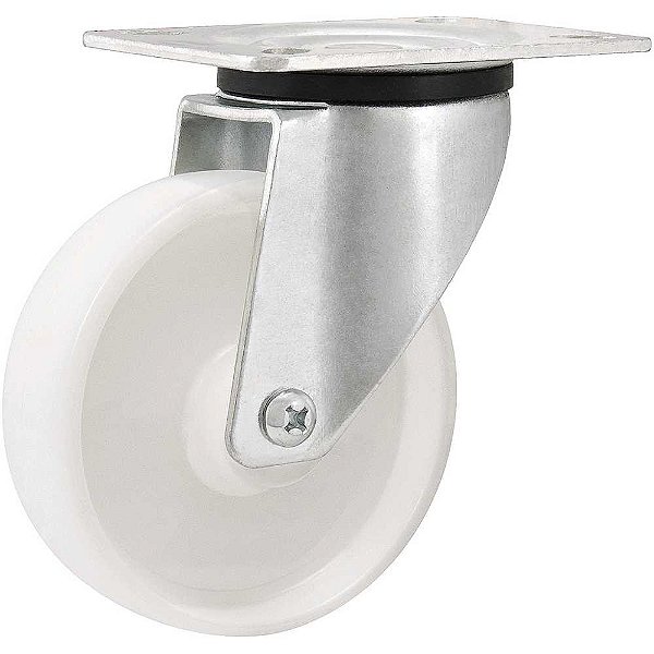 Rodízio giratório 4" de nylon branco VONDER