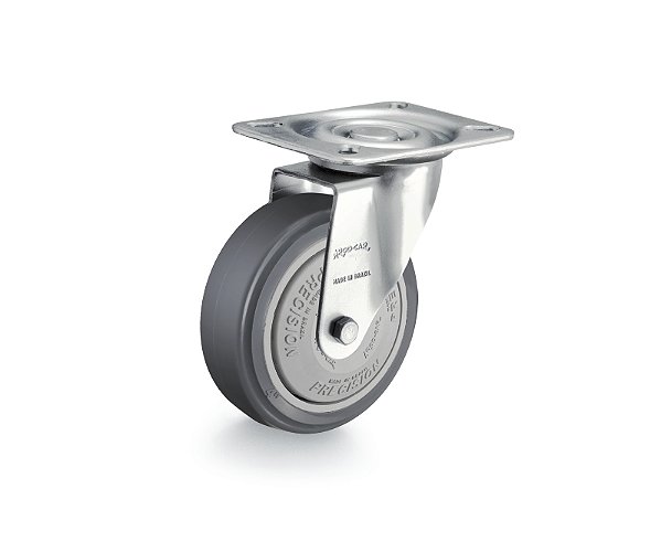 Rodízio giratório 4" de resina termoplástica cinza GLR 414 BPNC RODCAR