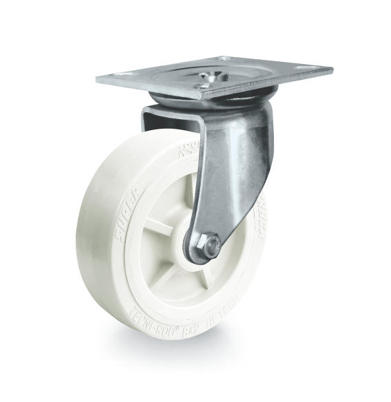 Rodízio giratório 5" de nylon branco GMR 52 NNN RODCAR