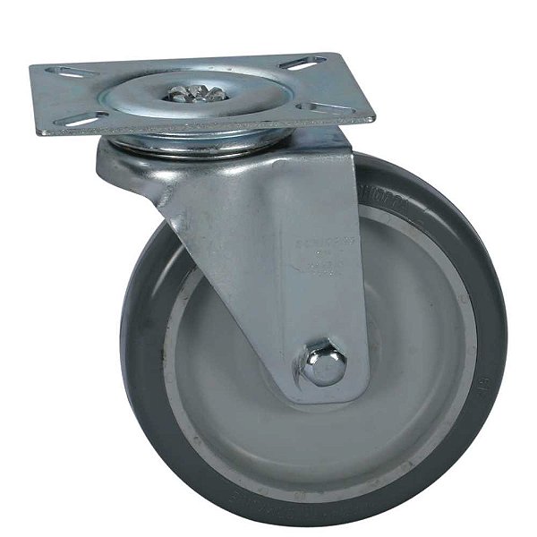 Rodízio giratório 6" de resina termoplástica cinza GL 614 BPN SCHIOPPA