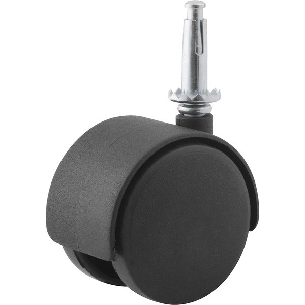 Rodízio giratório duplo leve 1.9/16" de nylon preto com cone VONDER