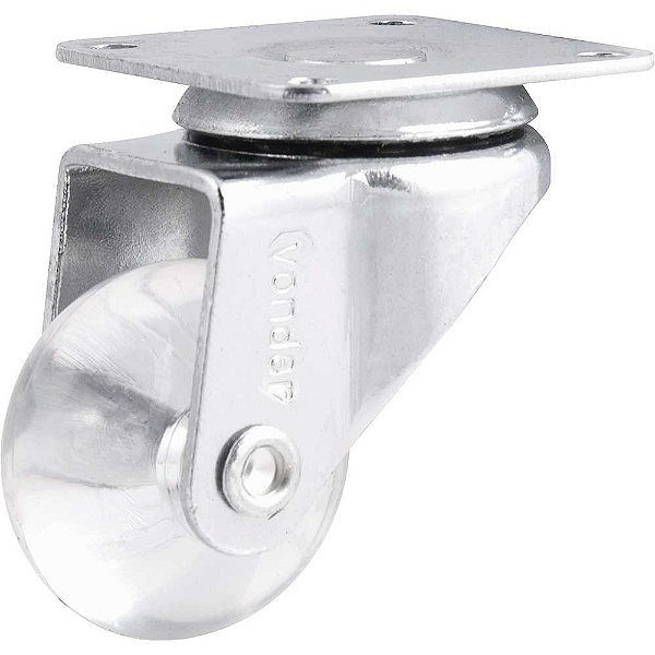 Rodízio giratório leve 1.3/8" de poliuretano transparente VONDER