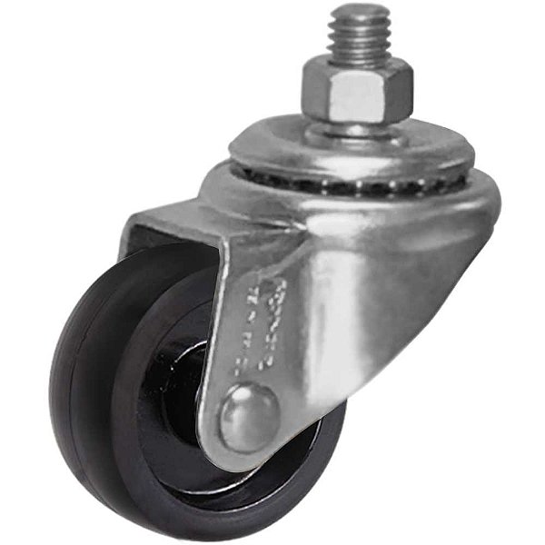 Rodízio giratório leve 1.5/8" de nylon branco com rosca GGR 158 N RODCAR