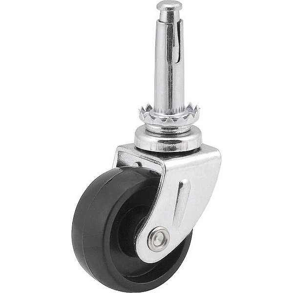 Rodízio giratório leve 1.9/16" de nylon preto com cone VONDER