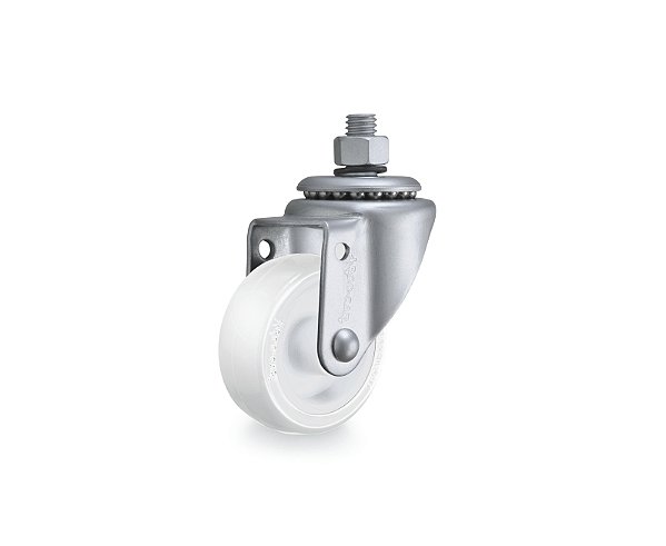 Rodízio giratório leve 2" de nylon branco com rosca GRR 210 NN RODCAR