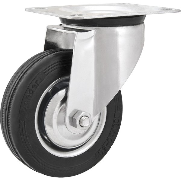 Rodízio giratório leve 8" de borracha preto VONDER