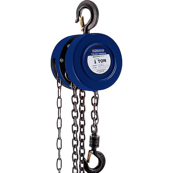 Talha manual 1 tonelada (1 tf) elevação 5m de corrente TA-4 MARCON